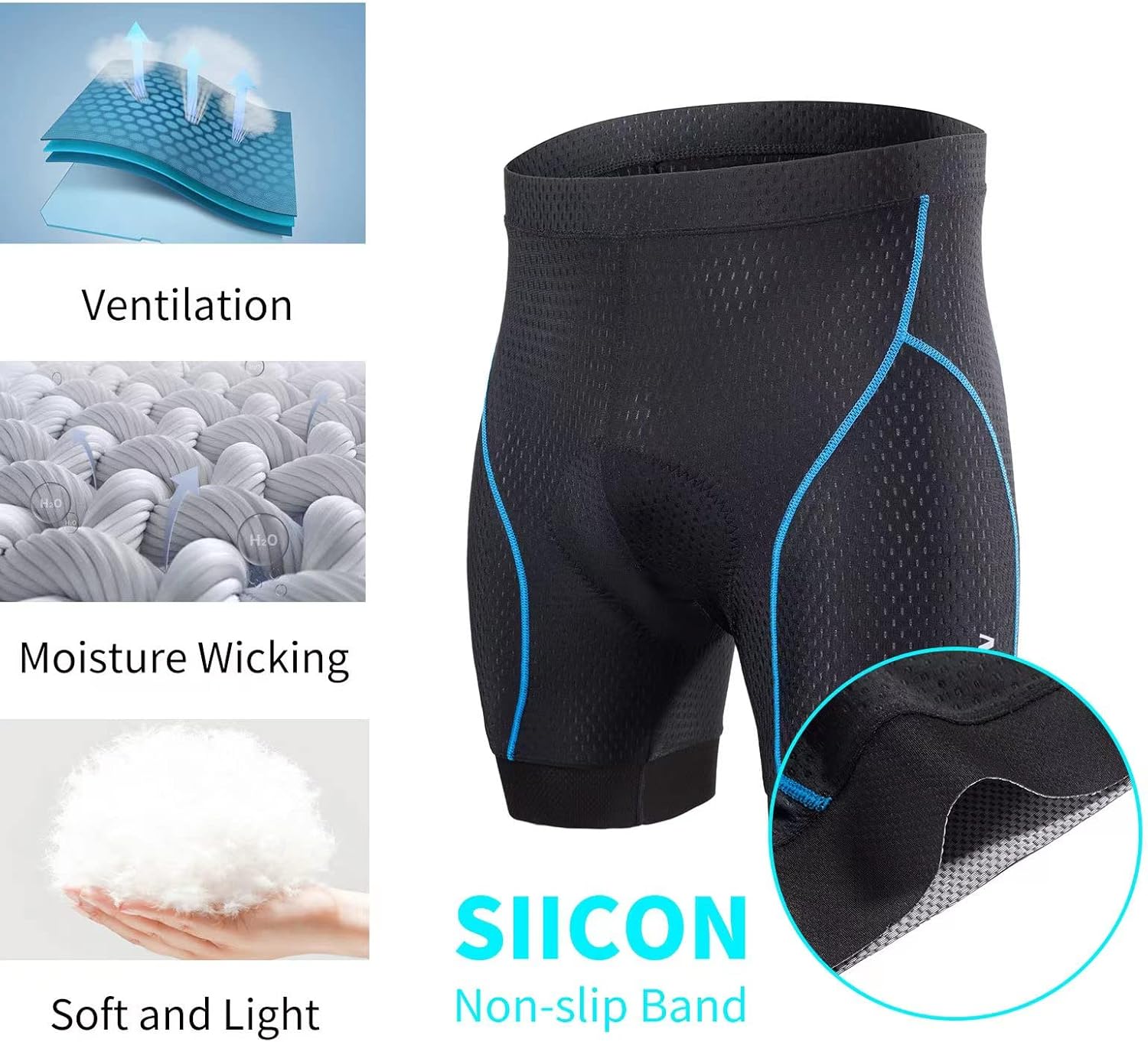 GFVSPN Men's Padded Bike Shorts Cycling Underwear 4D Padding Bicycle MTB Riding Liner Shorts with Anti-Slip Leg Grips : Clothing, Shoes & Jewelry