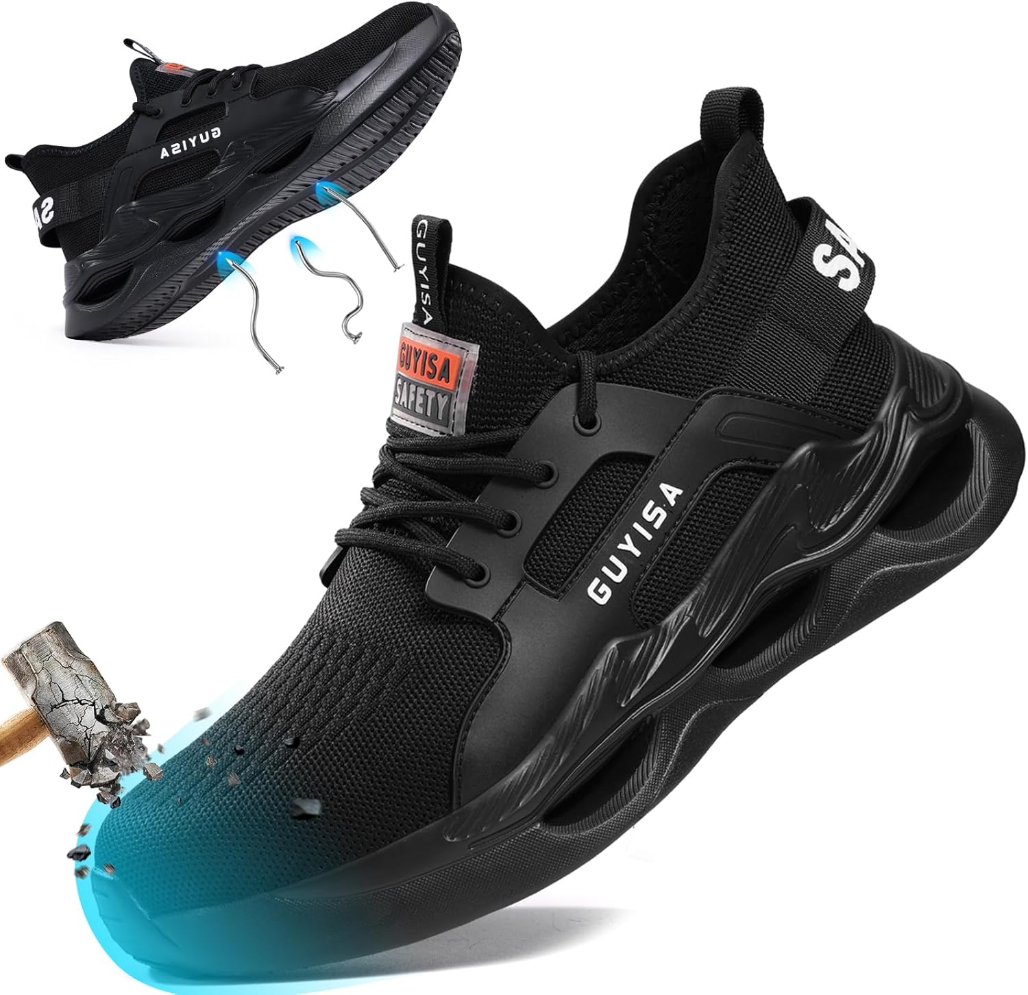 Cubre Punteras De Acero – 1 Par De Fundas Antideslizantes Para Zapatos De Trabajo, Con Correa Ajustable, Protección Antigolpes