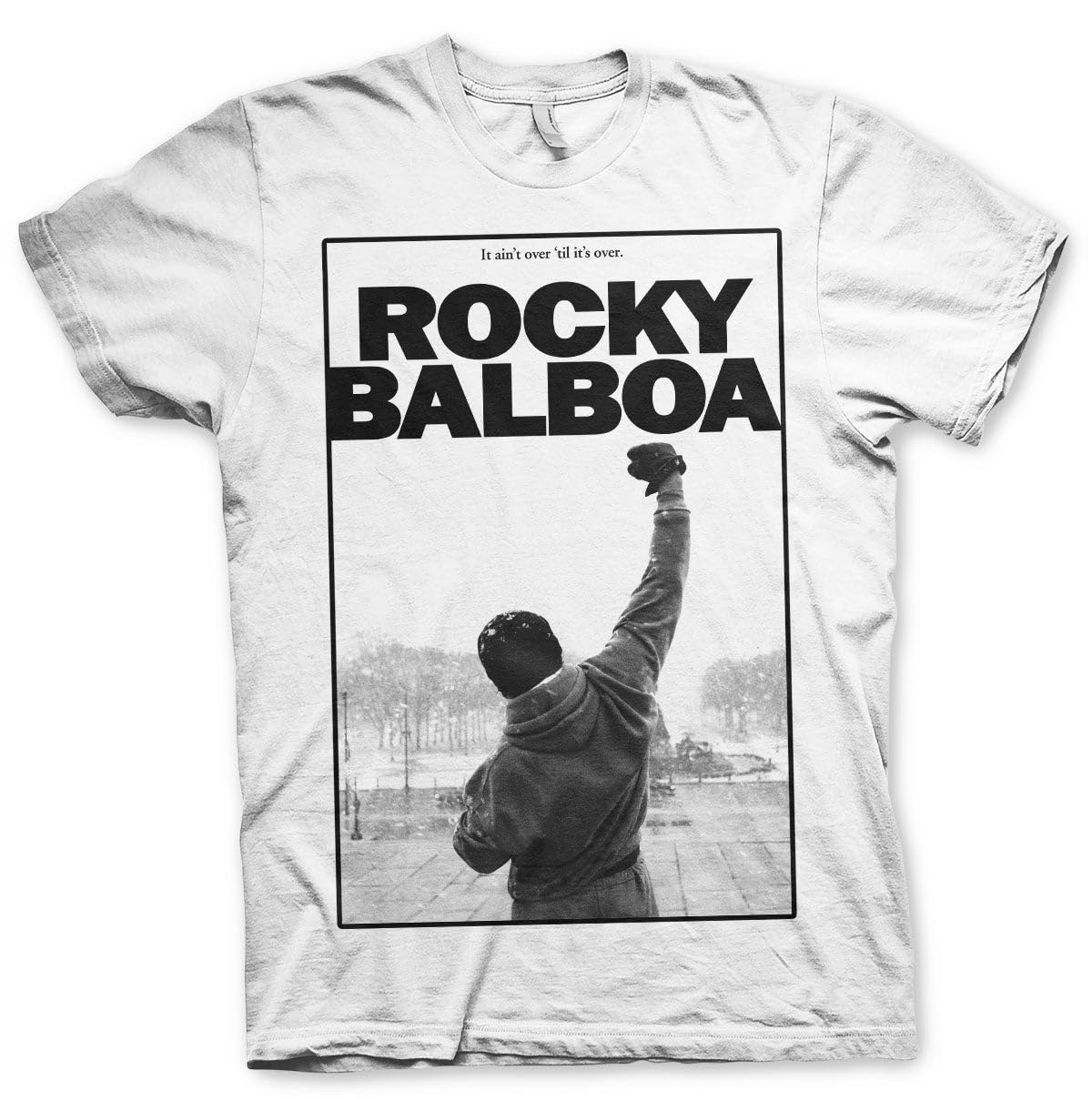 Rocky Officially Licensed Balboa - It Ain't Over Mens T-Shirt (White), Medium