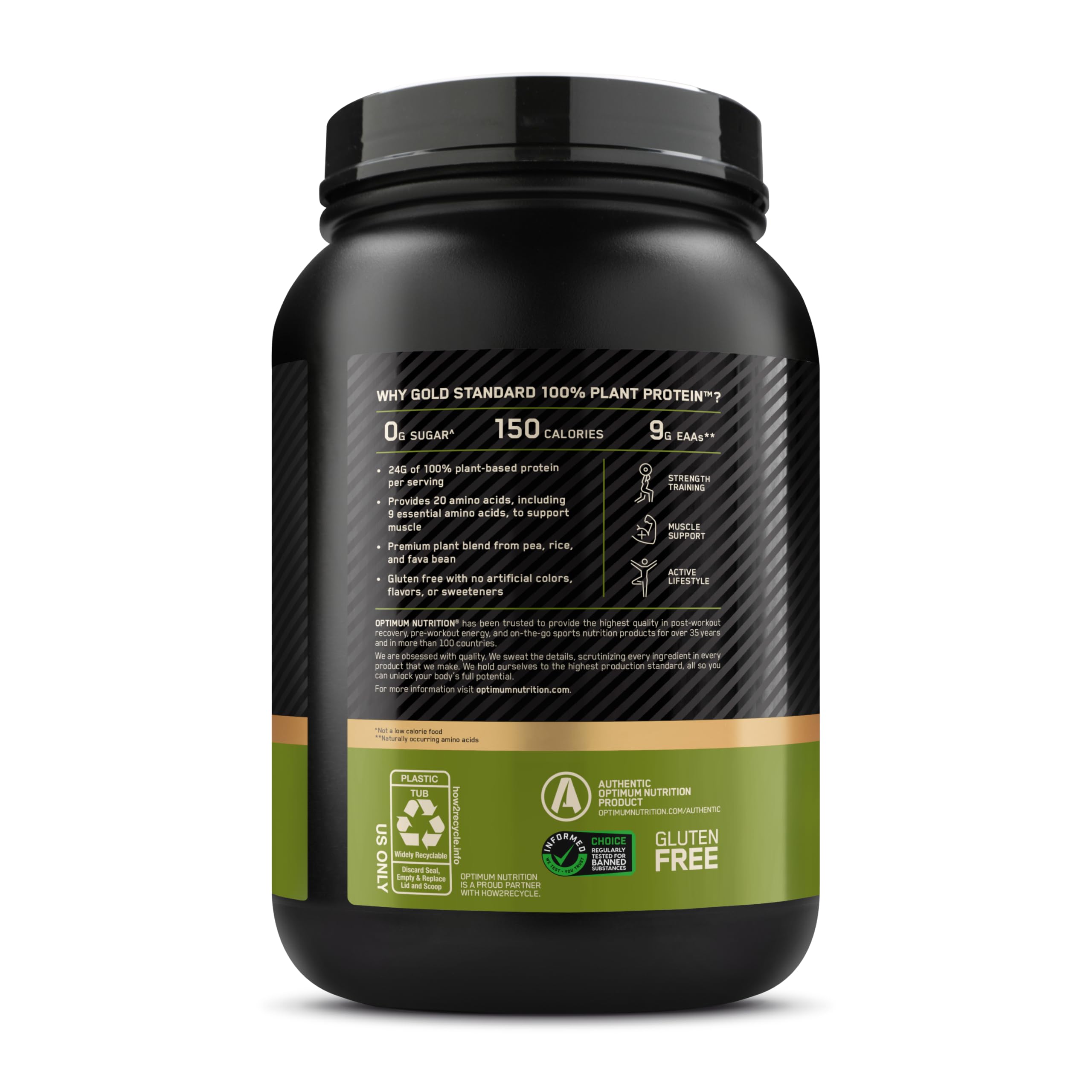 Optimum Nutrition Gold Standard Plant Based Protein, Rich Chocolate Fudge — Amazon image 11