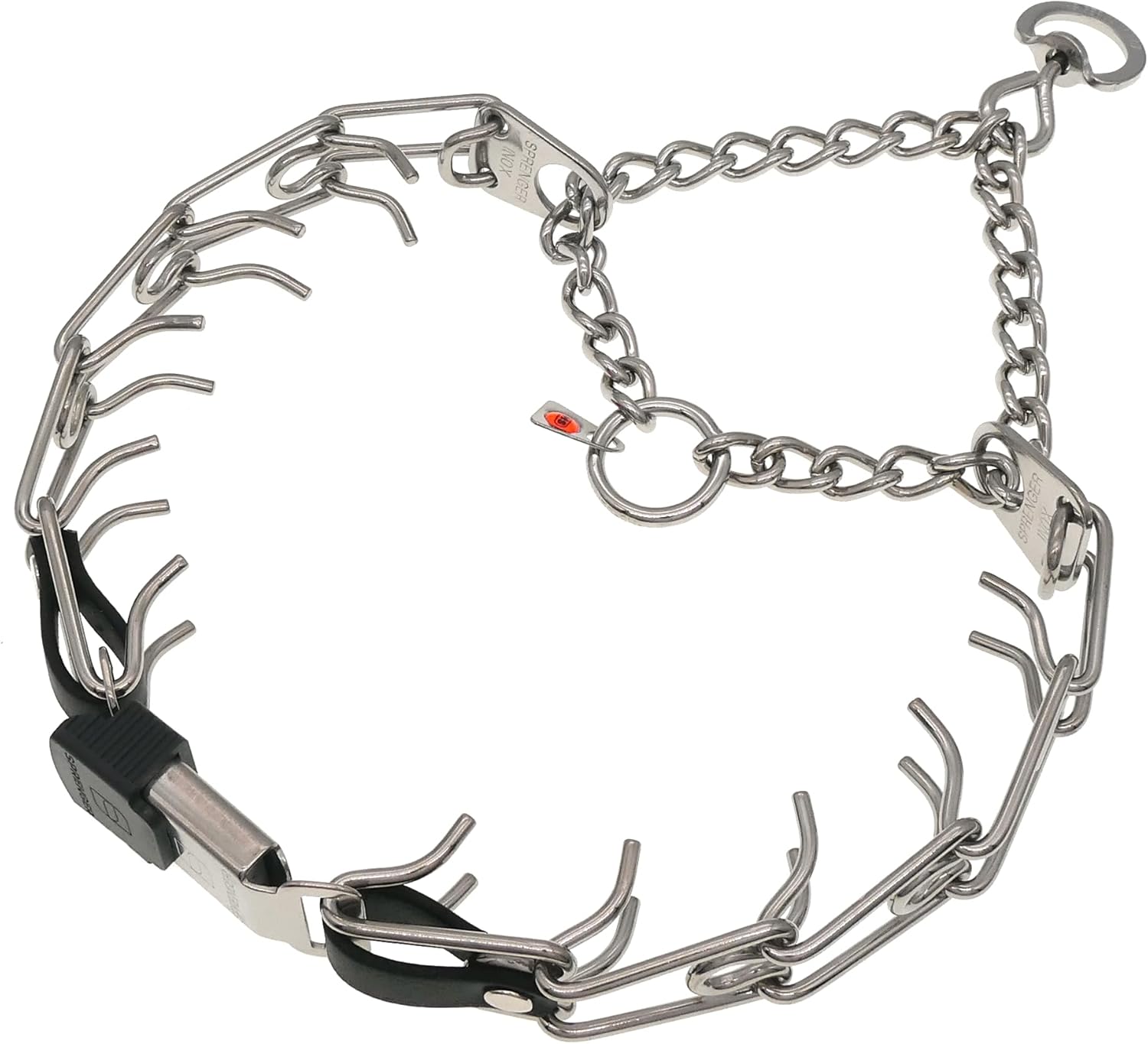 Herm Sprenger Dog Training Prong Collar with Quick Release ClicLock Buckle and Biothane Insert Stainless Steel No-Pull Collar Made in Germany (23in x 3.2mm Prongs (Neck Size up to19-20in))