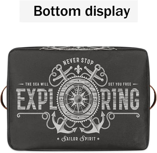 Miniatura 6 de TropicalLife Cestas de almacenamiento plegables, cubos organizadores de anclaje con doble asa, caja de almacenamiento para ropa, libros, cosméticos,