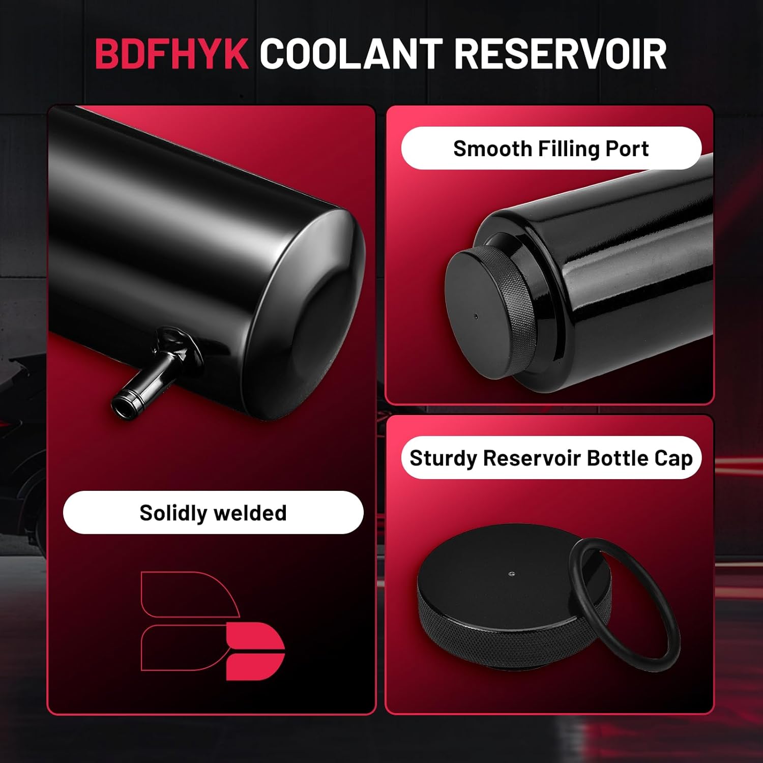 BDFHYK Coolant Overflow Tank Universal Radiator Overflow Tank with Hose Oil Catch Can Aluminum Radiator Reservoir Bottel 800ml Black