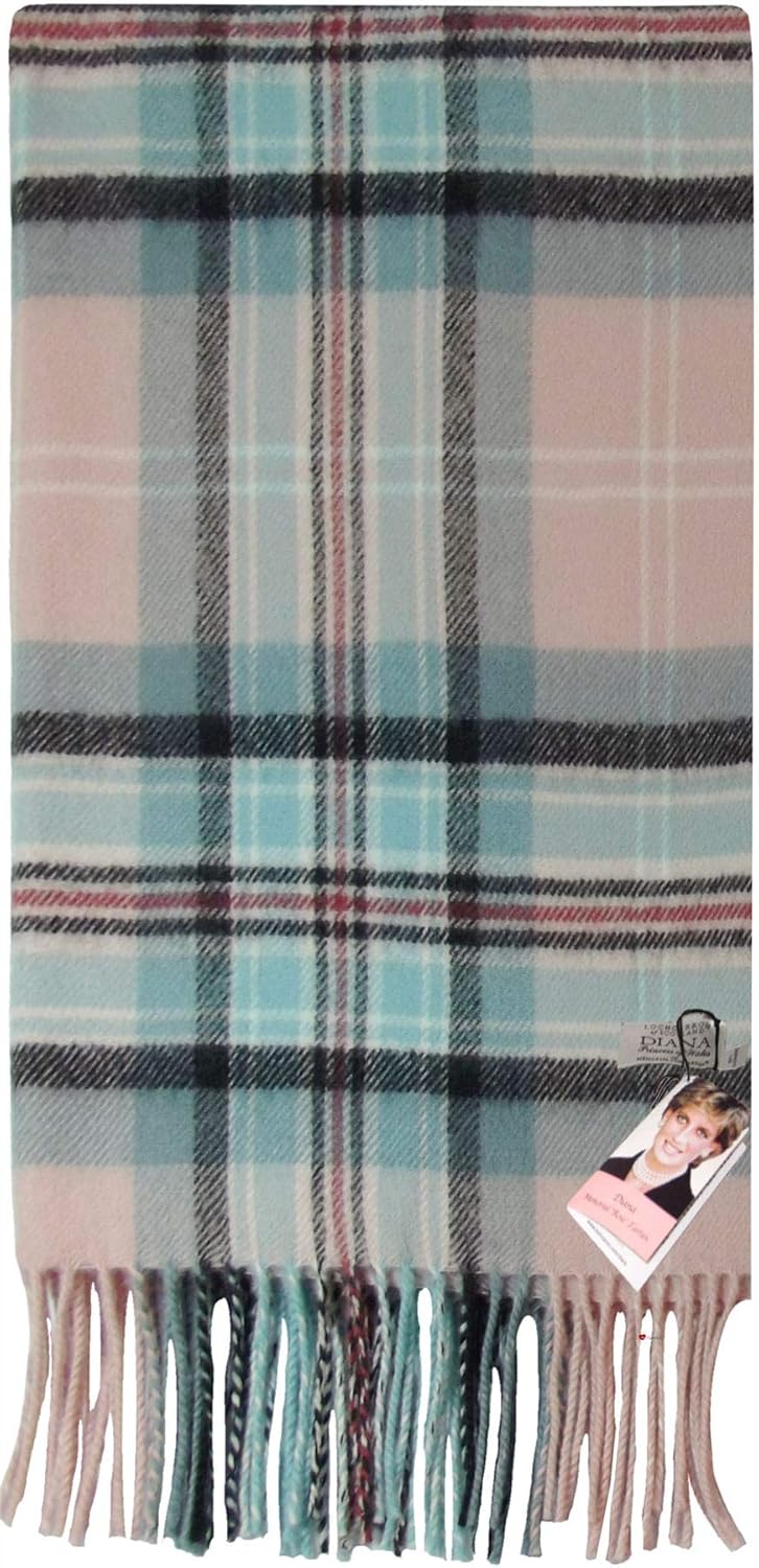 I LUV LTD Princess Diana Rose Tartan Plaid Scarf - Luxury Brushed Wool Wrap, Soft Warm Winter Shawl for Women