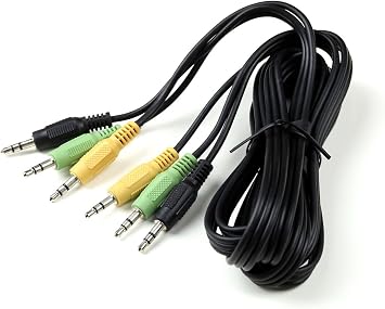 SummitLink Audio Cable 3 to 3 Minijack Color Coded Compatible for 5.1 Channel Logitech Computer Speakers