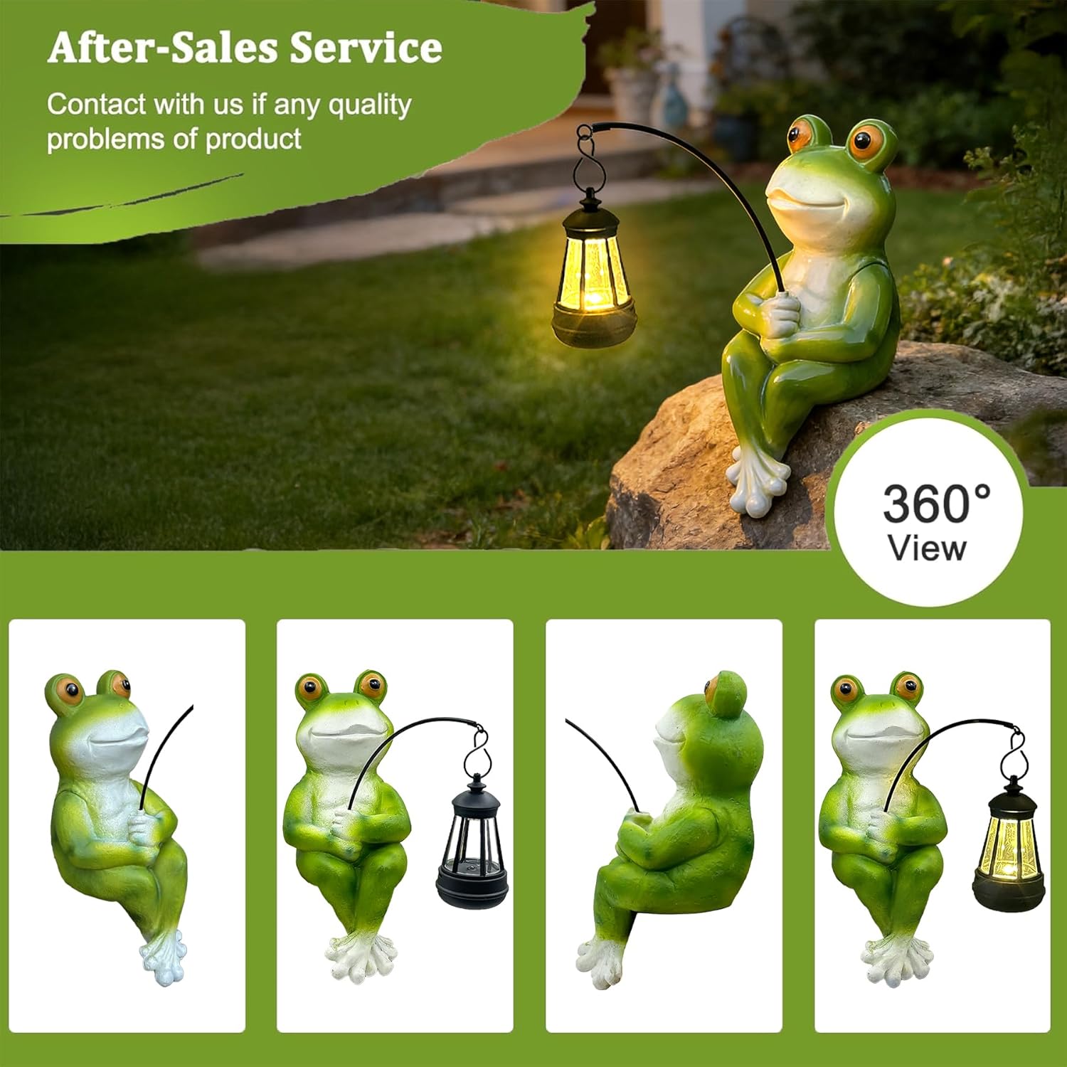 Teaeeno Solar Garden Statues Loving Frog Garden Decor Figurine Lights for Outside, Yard Decorations Outdoor Patio Decor, Gardening Gifts for Women