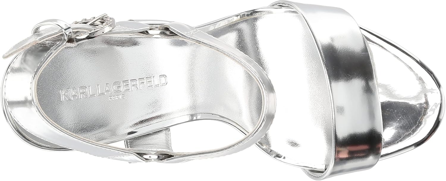 KARL LAGERFELD womens Cieone Evening Ankle Strap Dress Heel - Image 5