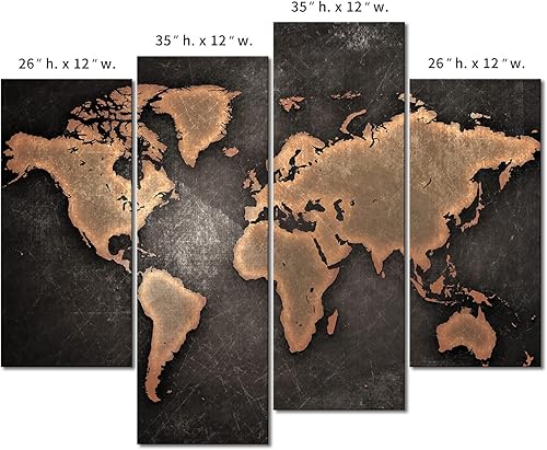 Miniatura 7 de Mapa general del mundo en fondo negro, arte para pared, pintura, foto, impresión en lienzo, imagen para decoración moderna del hogar