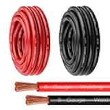 MOOKEERF 8 Gauge Battery Cable - 10FT Red + 10FT Black 8 AWG Welding Cable Flexible Stranded Oxygen-Free Pure Copper Wire for Automotive, Battery, Inverter, Solar, Marine and Generator