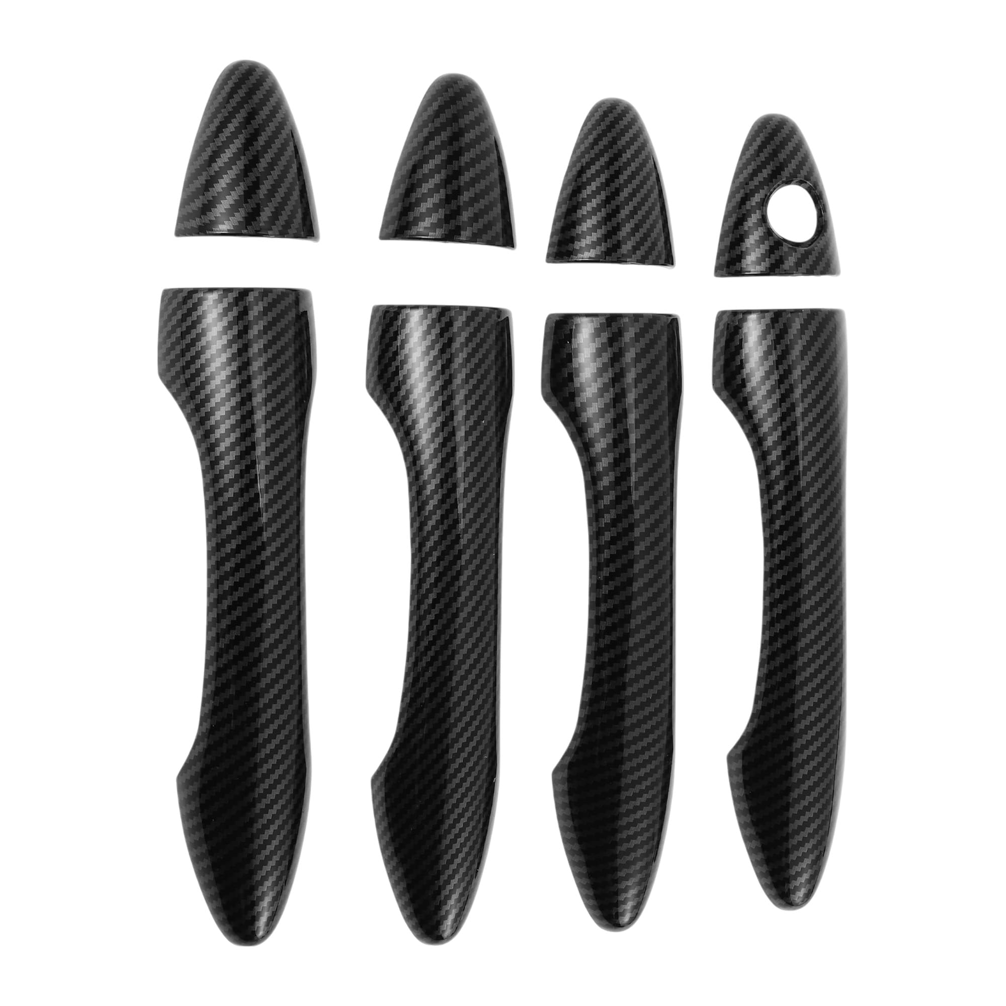 A ABSOPRO Door Handle Cover Trim Side Door Handle Cover for Hyundai IX35 2009-2014 ABS Carbon Fiber Black 1 Set