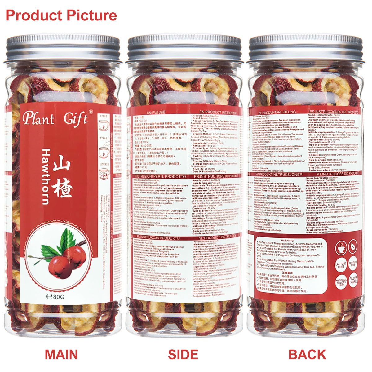 Plant Gift Hawthorn tea Thé d'aubépine (aubépine tisane, aubépine) appétissant, santé chinoise 80g/2.82oz
