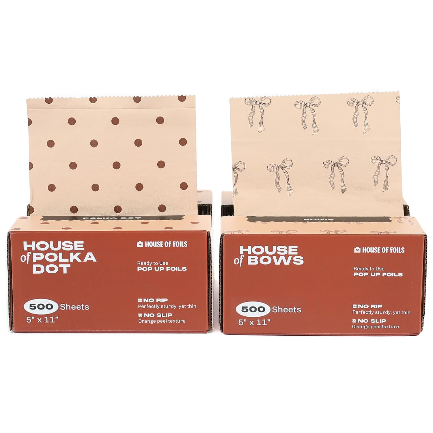 House of Foils Cute 5x11 Hair Foils (Dots & Bows, 1000 Count)