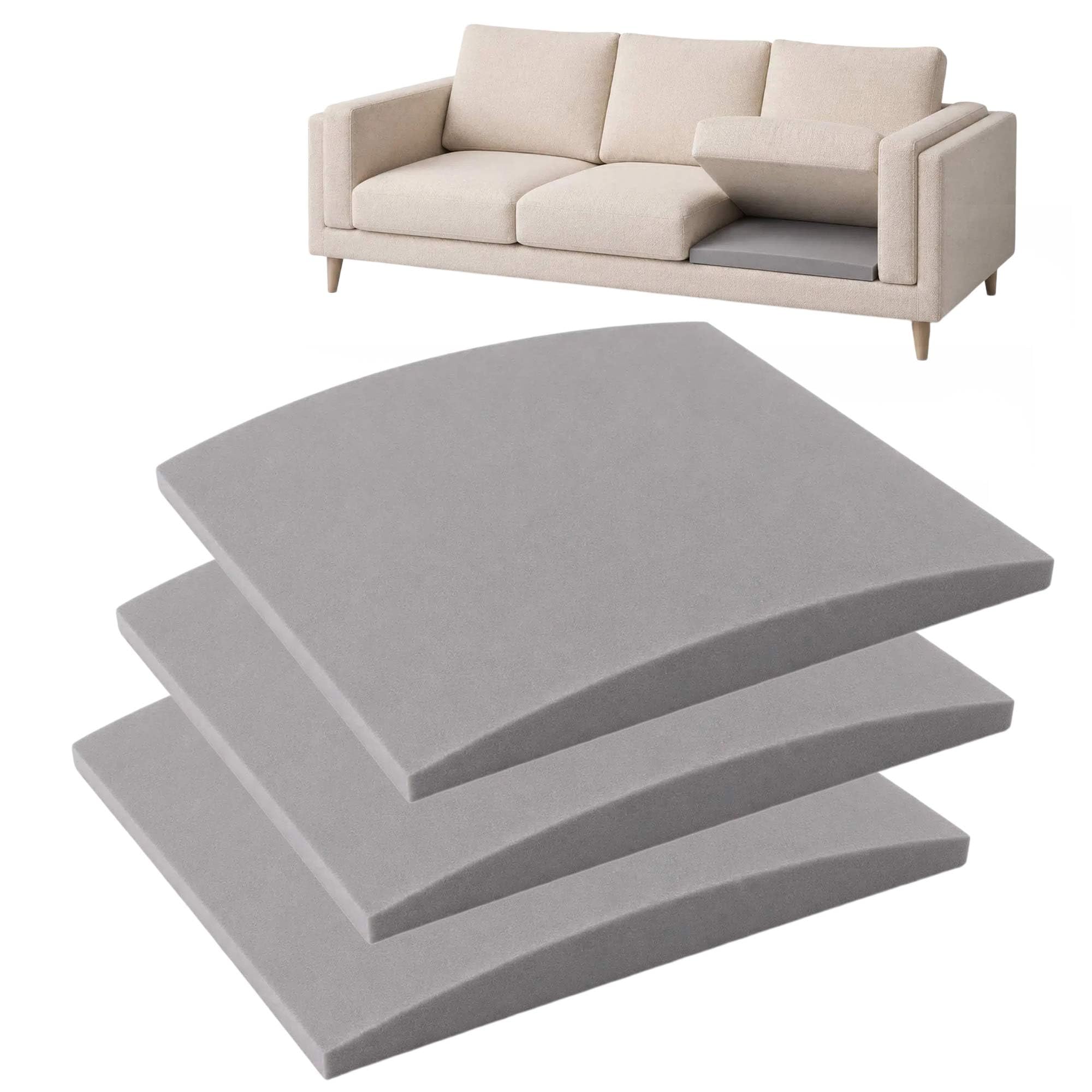 Cuscino di supporto per seduta in schiuma ad alta densità, 50,8 x 50,8 cm, per divano, divanetto e poltrona, riparazione seduta tagliata su misura per mobili cedenti