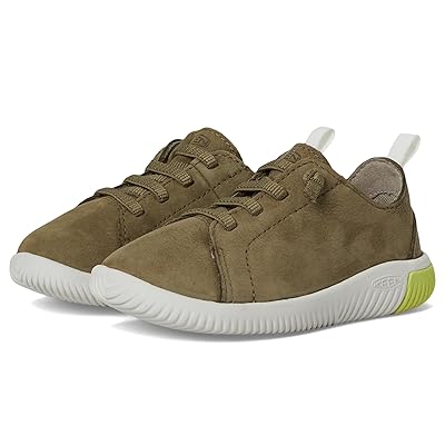 KEEN Kids KNX Leather Sneaker (Little Kid/Big Kid) Kids Shoes Martini Olive/Evening Primrose