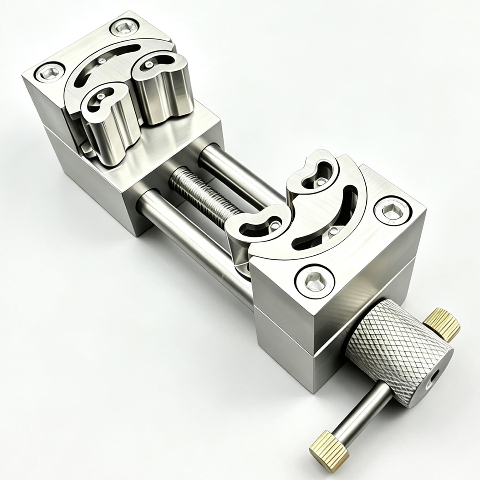 Tornillo De Banco Fractal De Acero Inoxidable, Tornillo De Banco Autoajustable para Taladro, Abrazadera, con Diseño De Mordazas Múltiples, para Manualidades, Fabricación 150mm