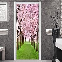 Vista 4 de KACOLOR Calcomanía 3D para puerta de dormitorio, sala de estar, baño, 2 calcomanías de pared, autoadhesivas, impermeables, extraíbles, murales