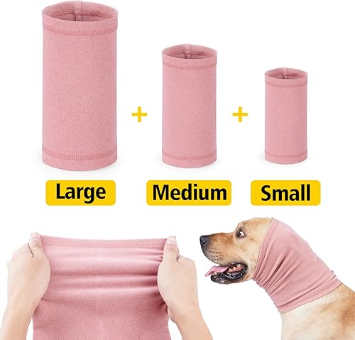 Miniatura 7 de Paquete de 2 cubiertas con capucha para orejas de perro, protección de orejas de mascota, para cancelación de ruido, calentador de cuello y orejas