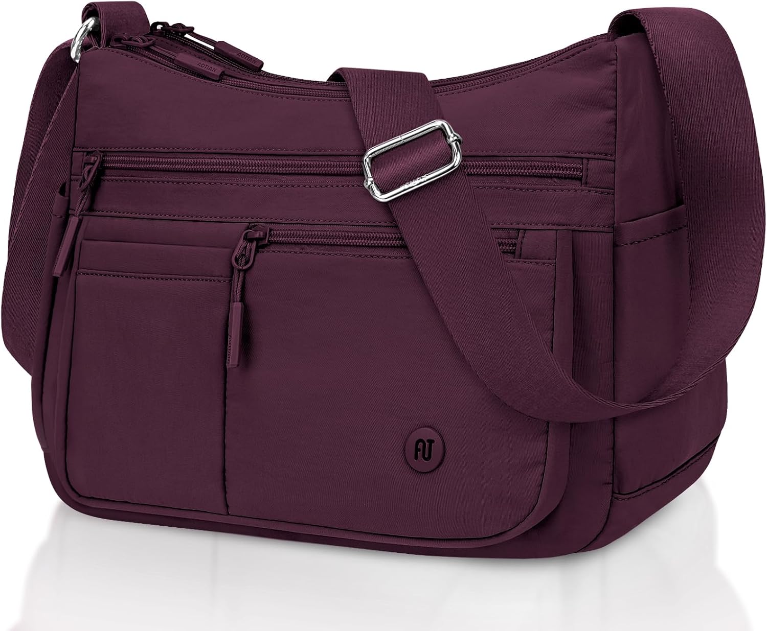 BKNOOU Nylon Crossbody Bags for Women Medium Lightweight Ladies Travel Purse Multi Pocket Pocketbooks Shoulder Handbag