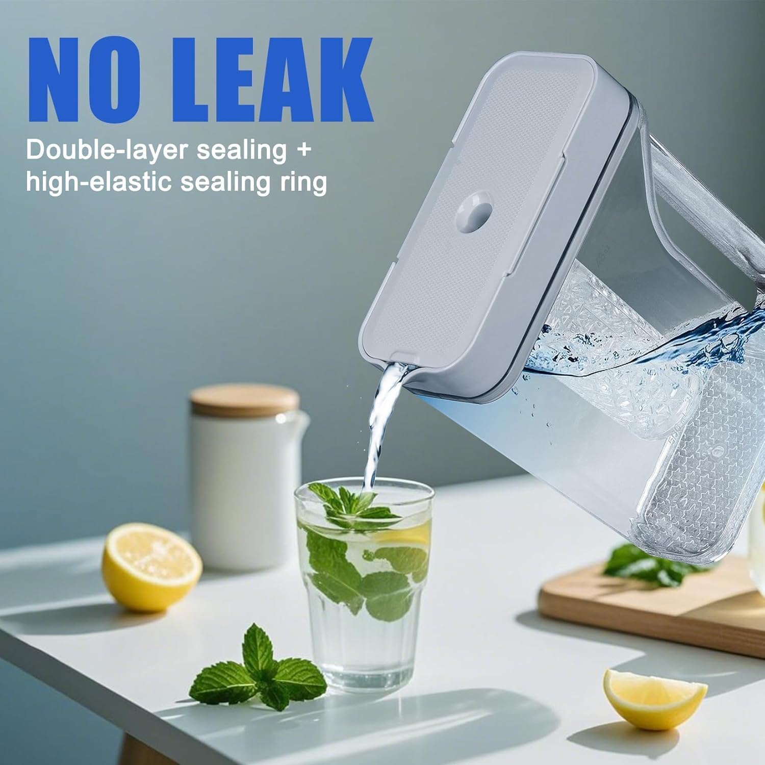 Upgraded DA97-17395A Refrigerator Water Pitcher - PSLER Water Filter Pitcher Replacement for No Leak Fridge Fridge Door Water Pitcher Reservoir RF23M8570SR, RF23M8590SG, RF23M8090SR