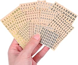 TIESOME 12 Blätter 1280 Stück Mini Alphabet Aufkleber, 4,5mm Glitzer Selbstklebende Buchstaben Aufnäher Gold Schwarz Silber Roségold für Epoxidharz Guss DIY Basteln Scrapbooking Nagel Tastatur