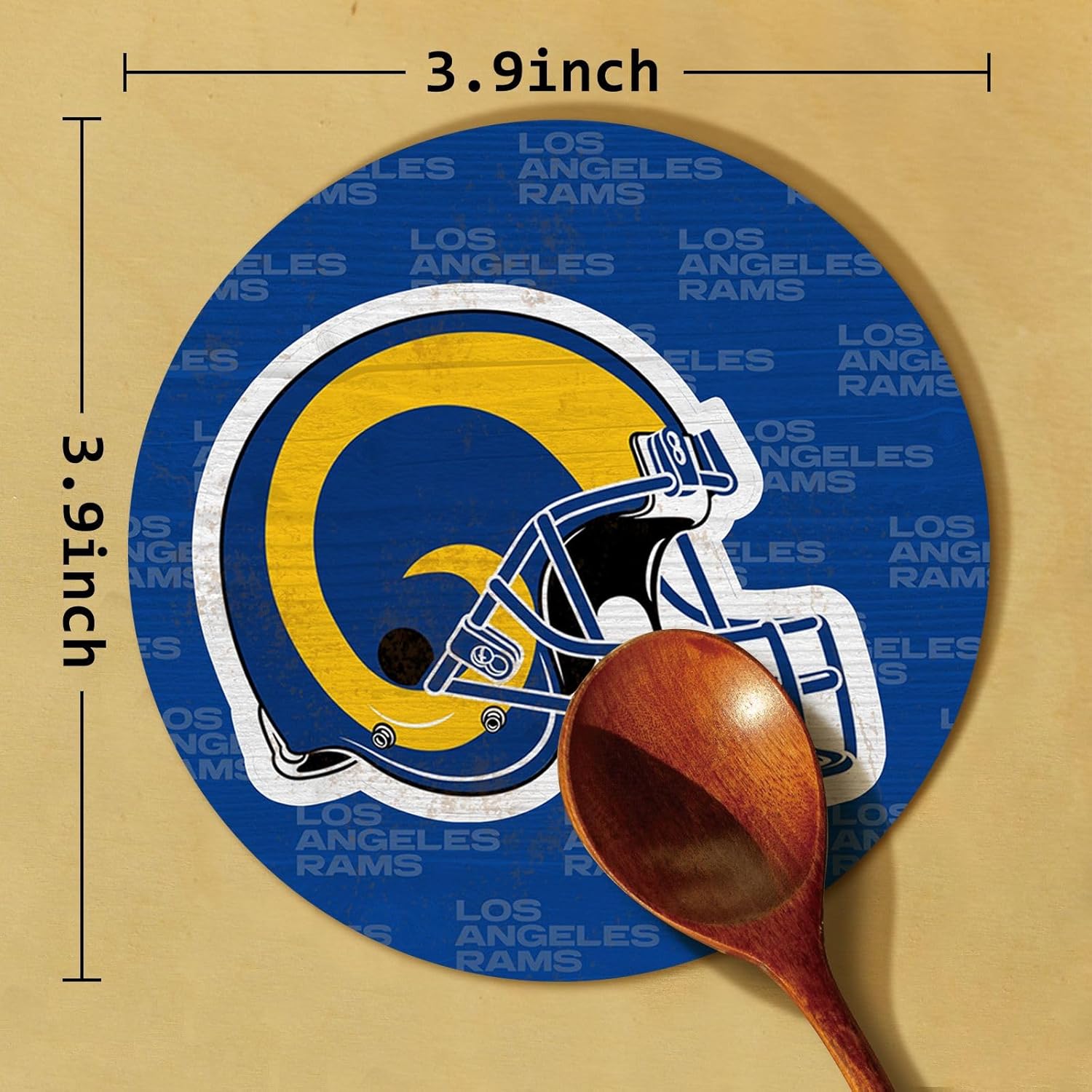 Coasters for Drinks,Cup Coasters Set of 4 for Tabletop,Coffee Table,Blue Yellow Design Drinking Coaster for Sport Football Fans,4 Inches Non-Slip Rubber Base - Image 5