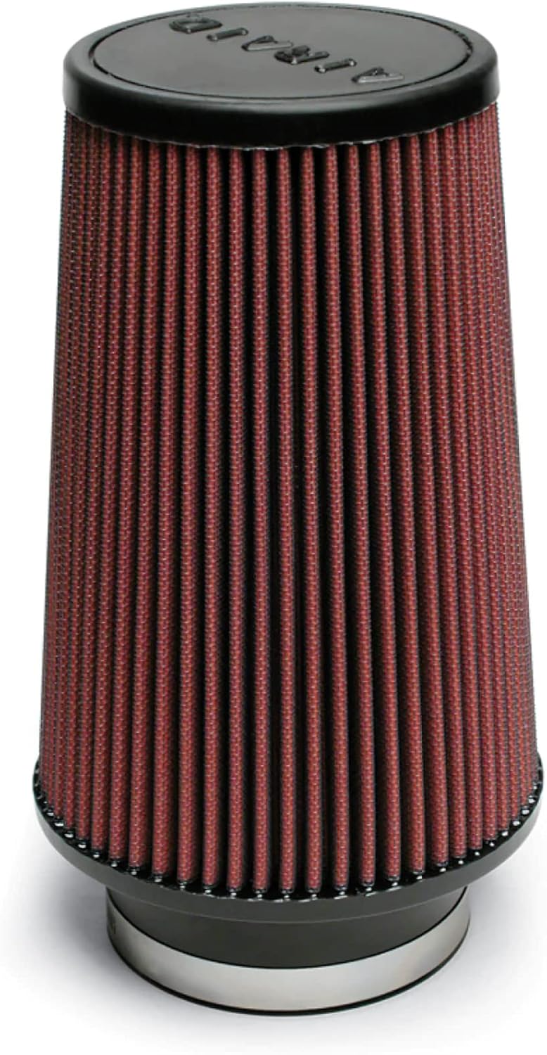 Airaid 701-470 Universal Clamp-On Air Filter: Round Tapered; 4 Inch (102 mm) Flange ID; 9 Inch (229 mm) Height; 6 Inch (152 mm) Base; 4.625 Inch (117 mm) Top
