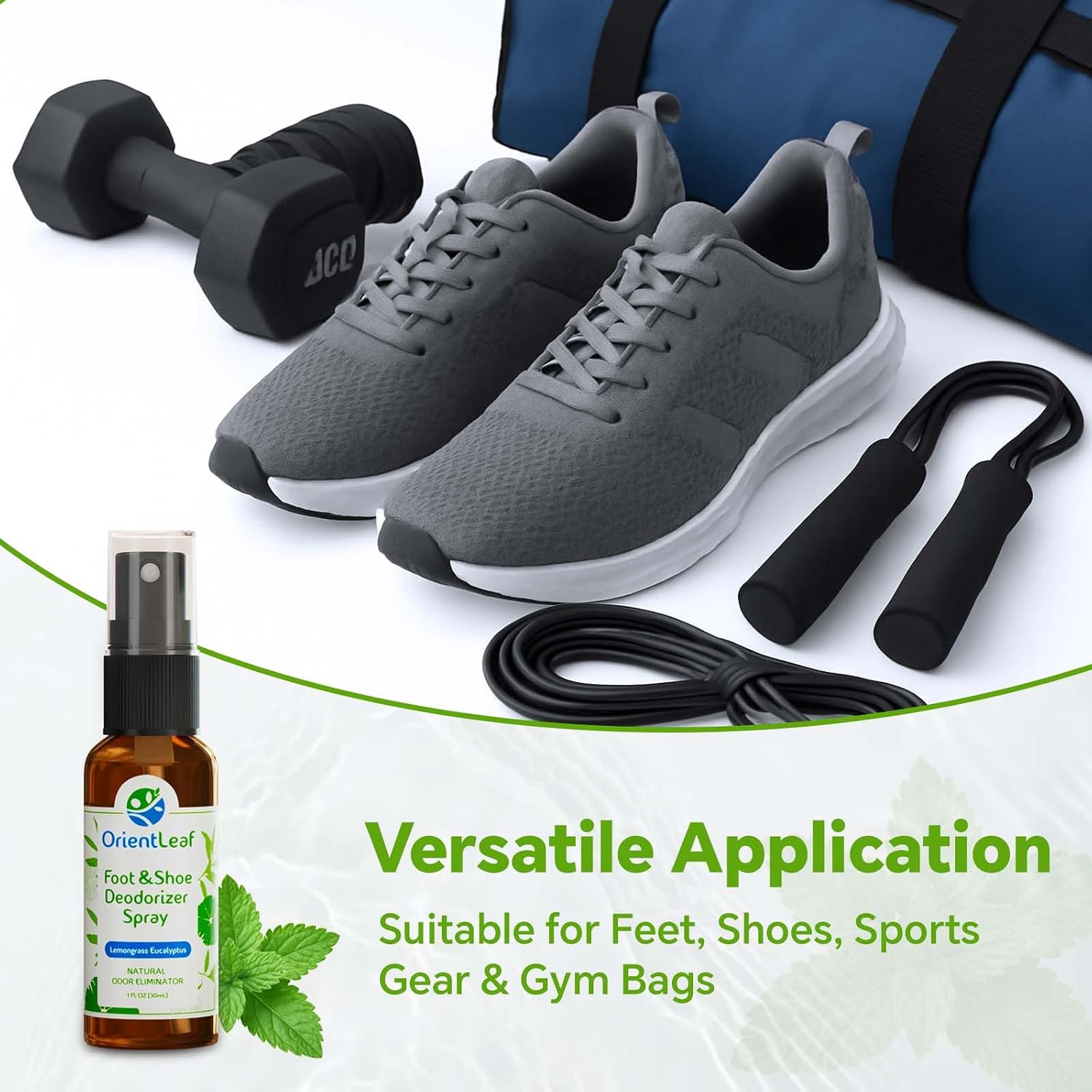 ORIENTLEAF Shoe Deodorizer Spray, Shoe Odor Eliminator for Smelly Shoes, Men, Women, Teenagers, 4 Fl Oz & 1 Fl Oz, Travel Essentials Refresher Spray, Eucalyptus Lemongrass