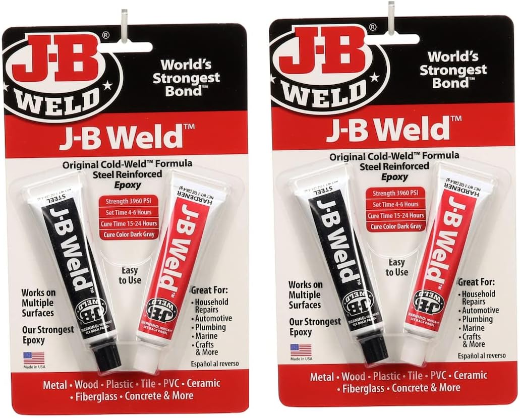 J-B Weld 8265S Original Steel Reinforced Epoxy Twin Pack - 2 oz (Pack of 2)