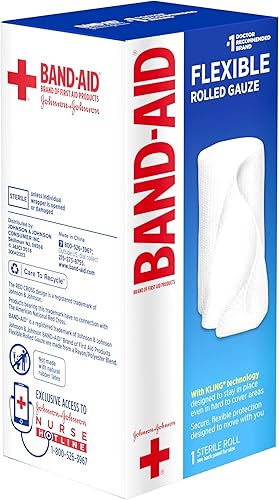 Miniatura 3 de Band Aid Brand of First Aid Products - Apósito de gasa enrollada flexible para cuidado de heridas menores, acolchado suave y absorción instantánea,