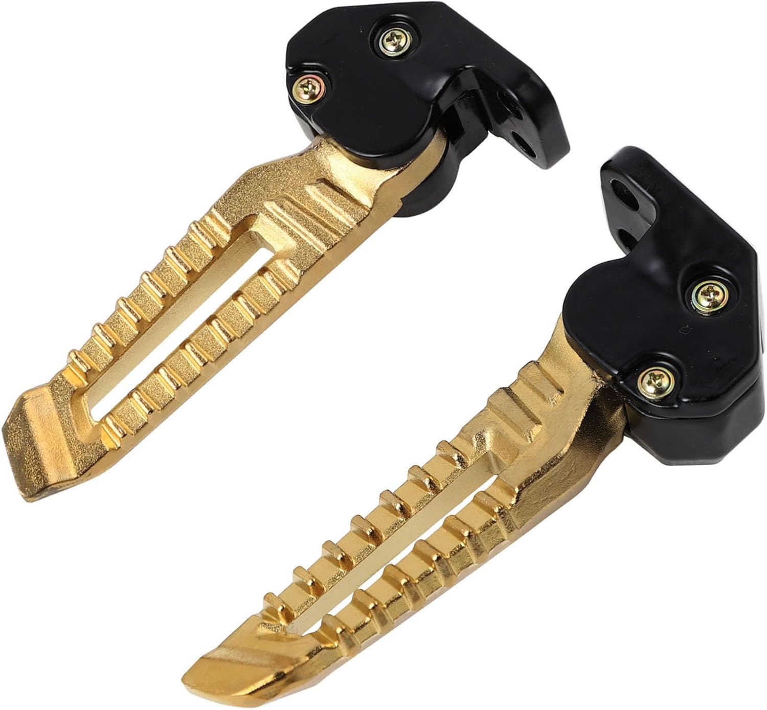 Minho Flodable Motorcycle Footpegs Made of Aluminum Alloy Material Compatible with Yamaha Zuma 125 2022-2024,Cygnus 2018-2024,Gold Color