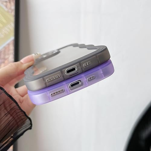 Miniatura 6 de Caseative Funda para iPhone 13 Pro, marco ondulado rizado de color sólido, transparente, suave, compatible con iPhone (blanco, iPhone 13 Pro)