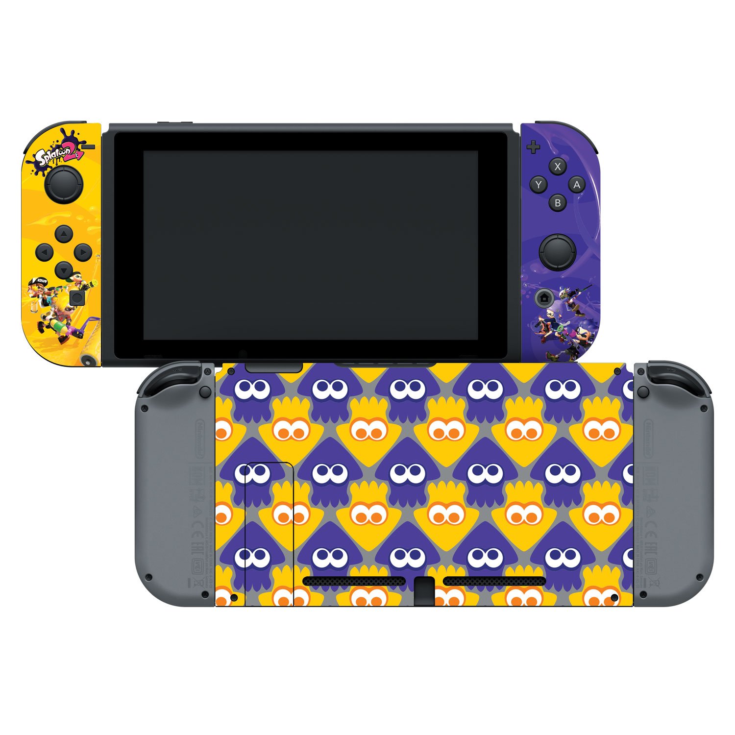 Controller Gear Nintendo Switch Skin & Screen Protector Set, Officially Licensed By Nintendo - Splatoon 2 - "Splatfest" - Nintendo Switch