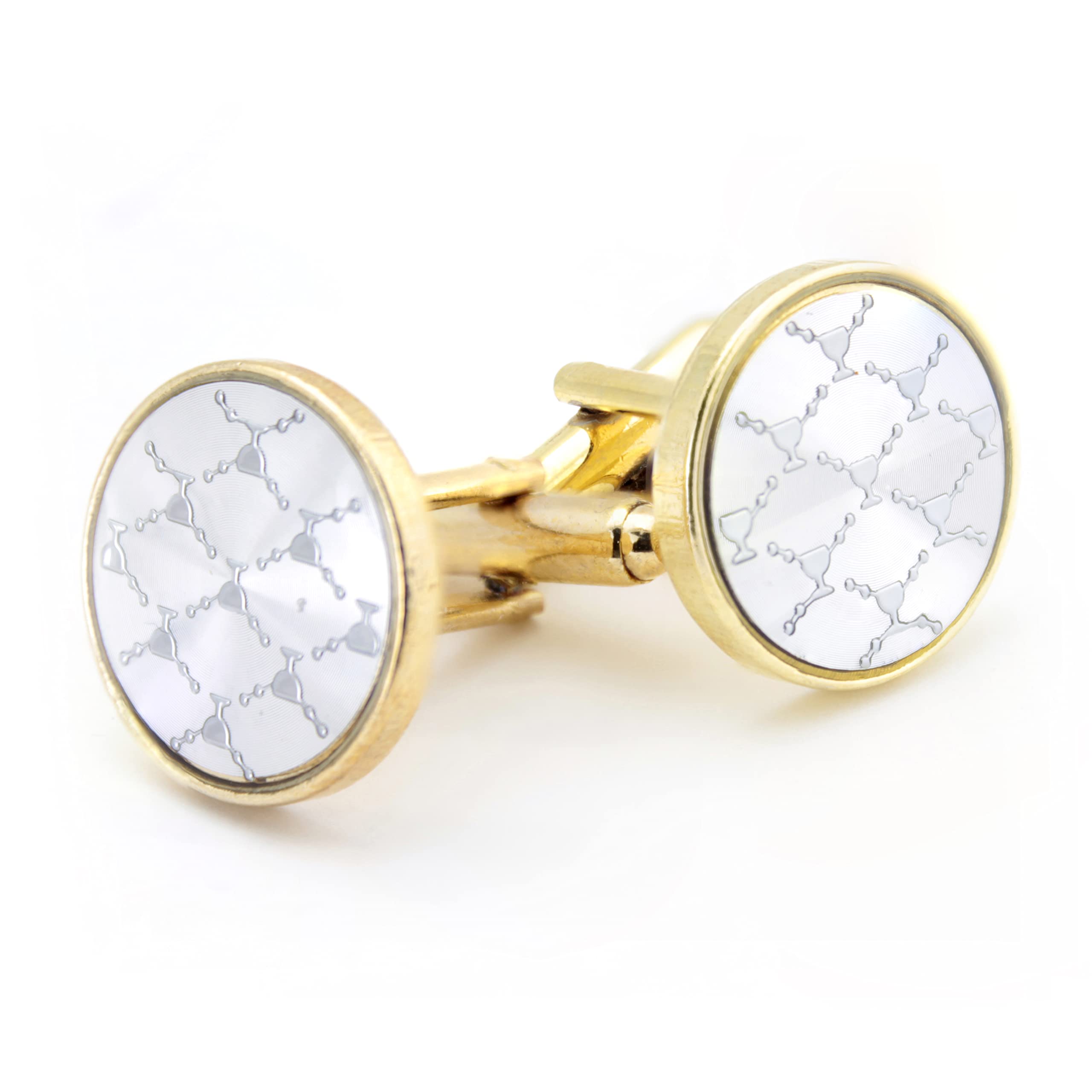 kavove The Check & Mate Silver & Golden Cufflink For Men-picture-24