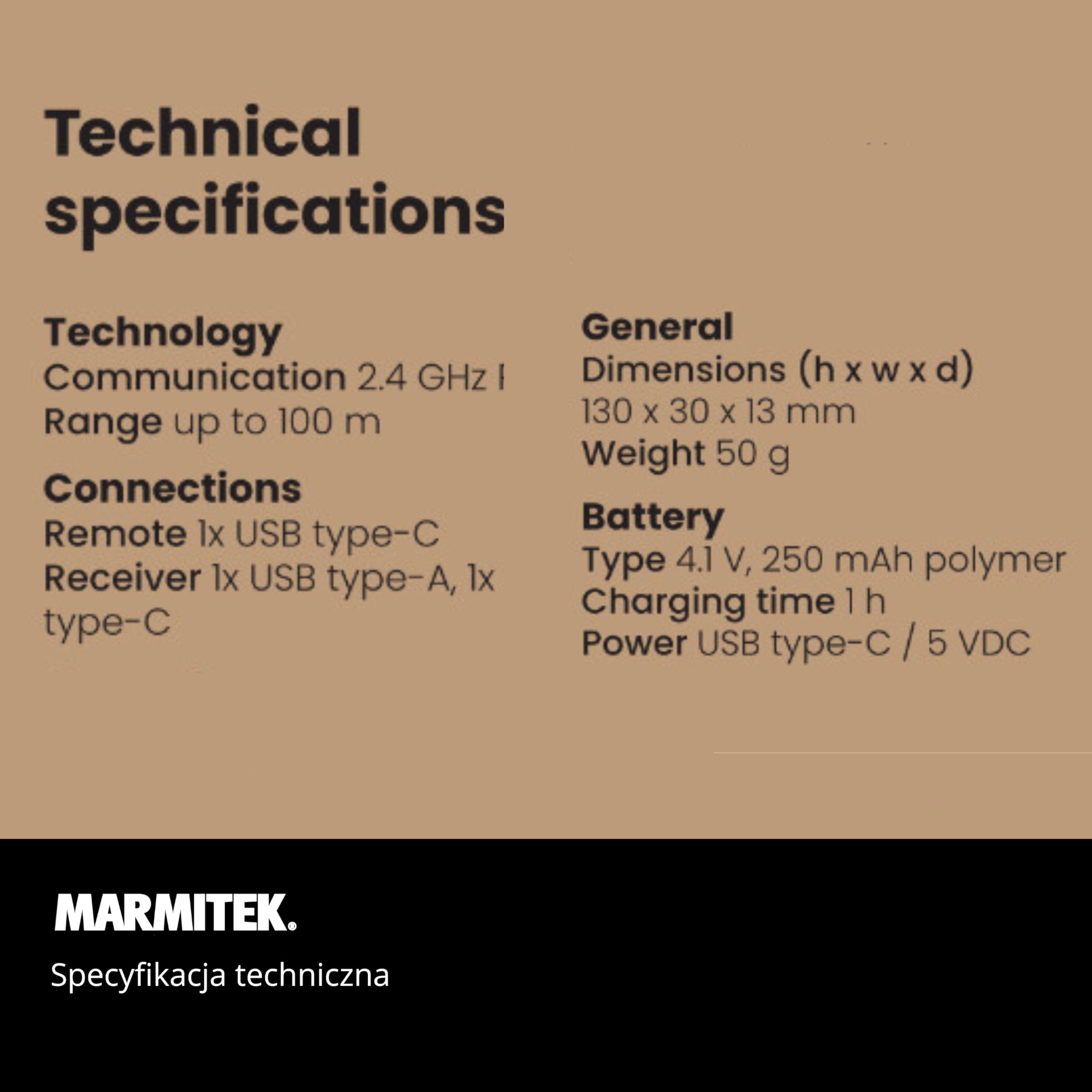 Marmitek WPR 400 - Prezenter do prezentacji cyfrowy wskaźnik Air Mouse | Zoom i zaznaczanie, odbiornik USB-C/USB-A, bezprzewodowy prezenter, Clicker PowerPoint, zasięg 100 m, Windows/Mac