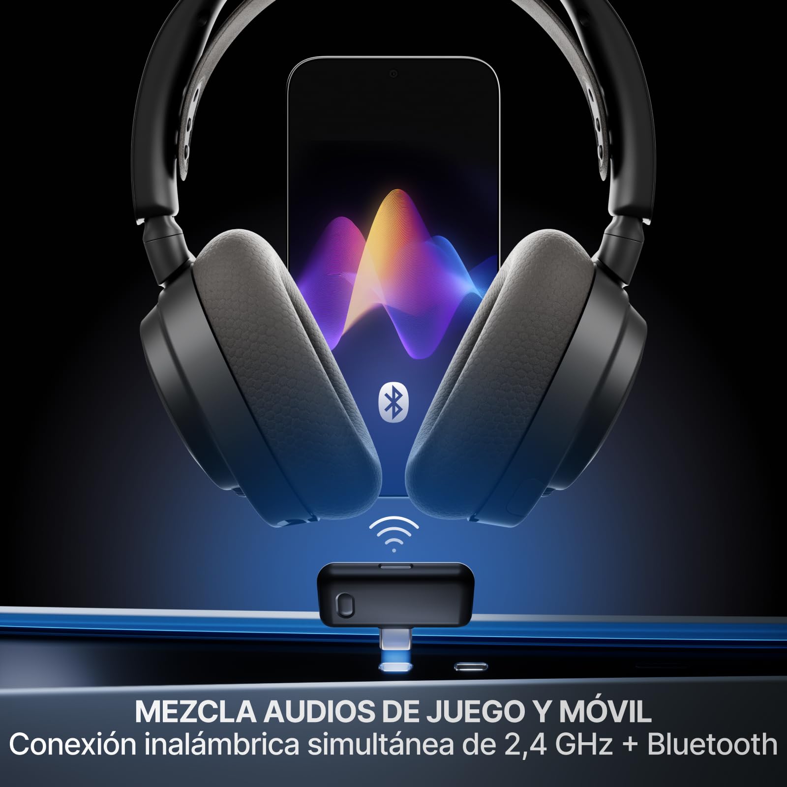 SteelSeries Arctis Nova 7P Wireless Gen2 Auriculares gaming multiplataforma -Control de app en tiempo real -Más de 50 horas -Controladores magnéticos de neodimio -2,4 GHz y Bluetooth -PC,PS5,Switch1/2