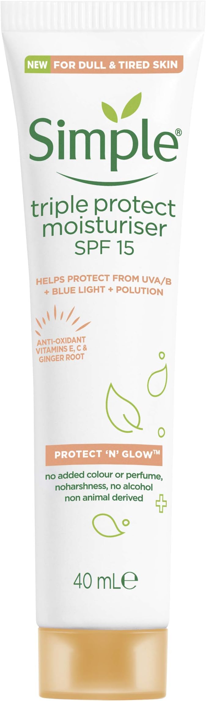 Triple Protect Moisturiser SPF 30 – 3x Protection from UVA/UVB, Blue Light & Pollution with Vitamin C & E – Brightens Dull, Sensitive Skin for a Glowing Complexion 40 ml
