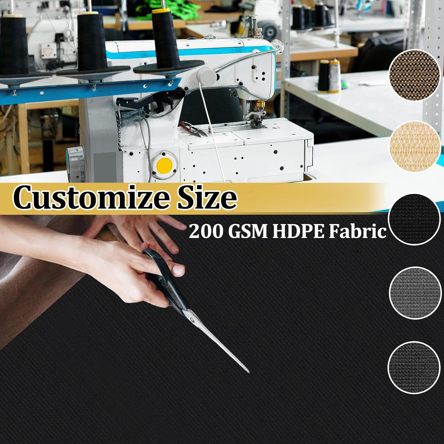 Shade&Beyond Customized Size 7' X 10' Shade Cloth with Grommets, 90% UV Protection Pergola Shade Cover Mesh Tarp Sun Screens for Patio GN06, Black