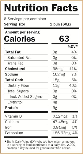 Miniatura 7 de Panes para hamburguesas, sin gluten, sin hidratos de carbono, sin azúcar, sin almidón, caja de 6(4 panes por paquete)