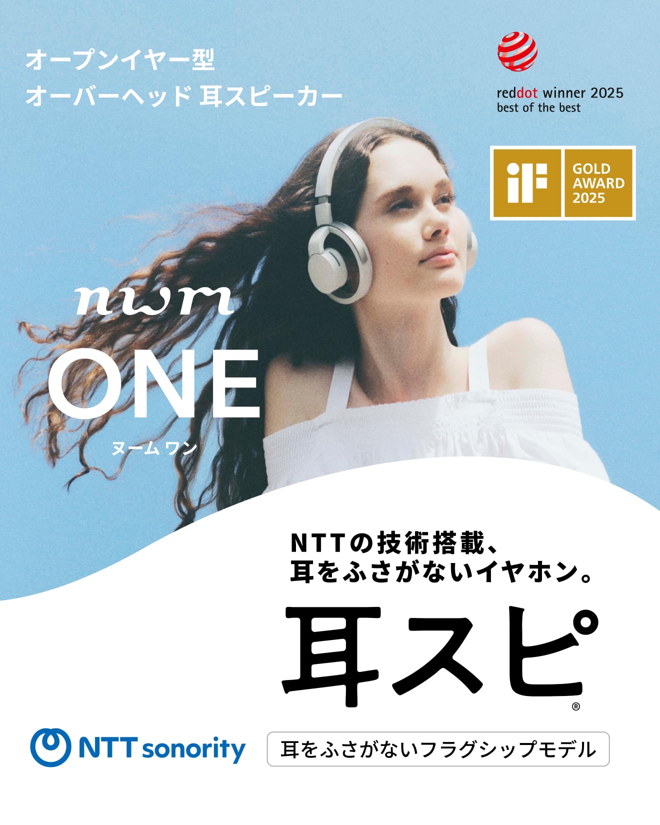 nwm(ヌーム) ワイヤレスヘッドホン オープンイヤー型 nwm ONE MBH001