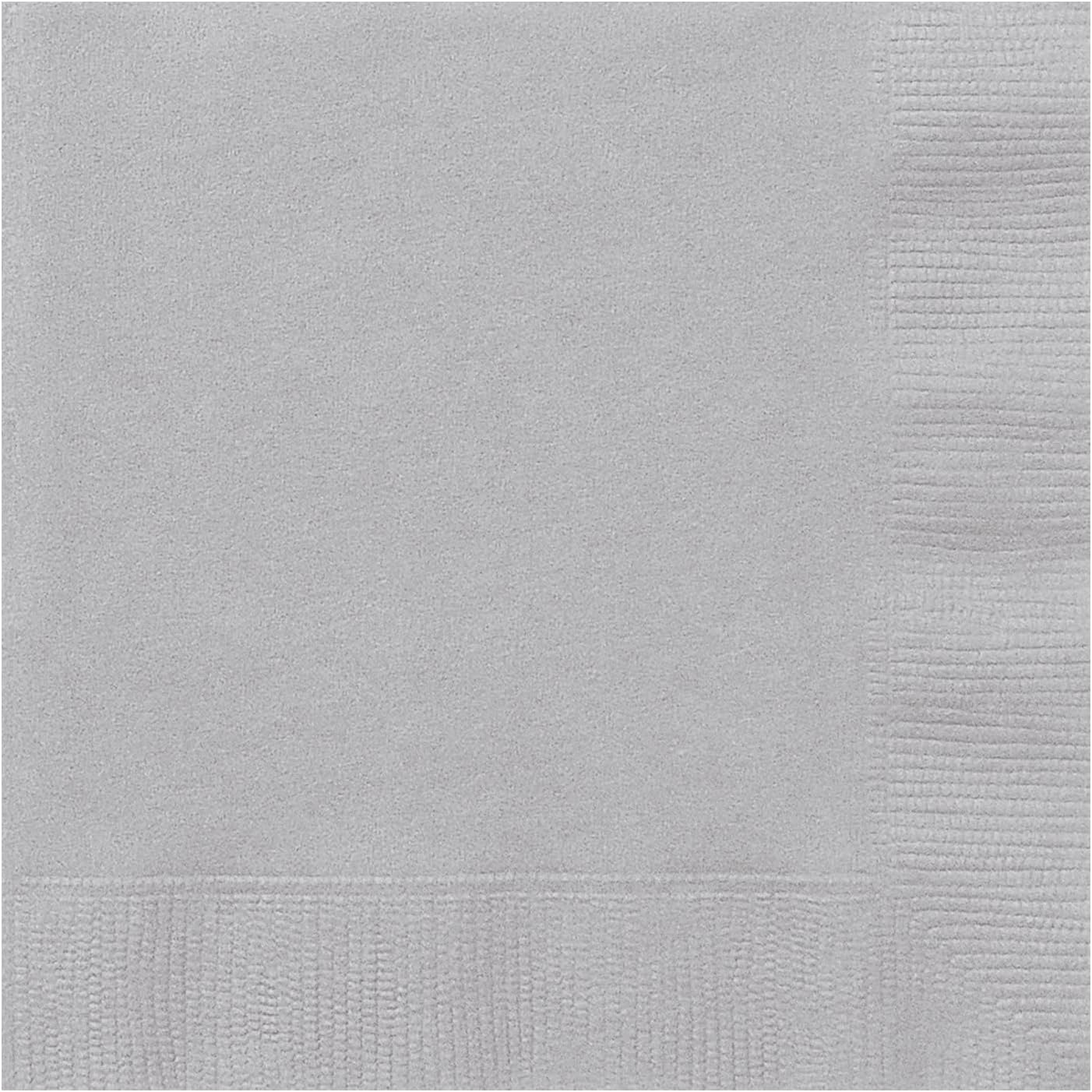 Trimming Shop Disposable Silver Paper Napkins 2 Ply 6.5 Inch x Solid Lunch Napkins 20 Pieces Disposable Napkins Tableware for Indoor Outdoor Dining Table Birthday Wedding BBQ Garden Party
