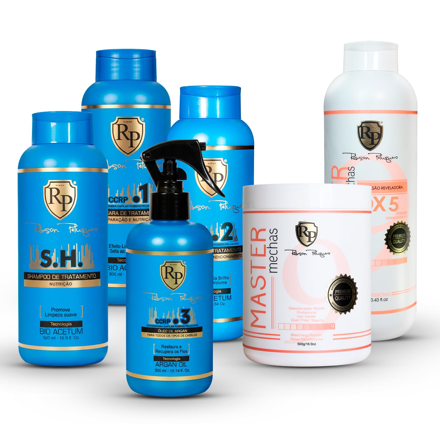 Robson Peluquero Professional Salon Hair Care Kit – CCRP Capillary Schedule 4-Step Repair + Master Mechas 5 Vol Bleaching System | Damage Recovery Capillary Schedule & Gentle Lightening Hair Set