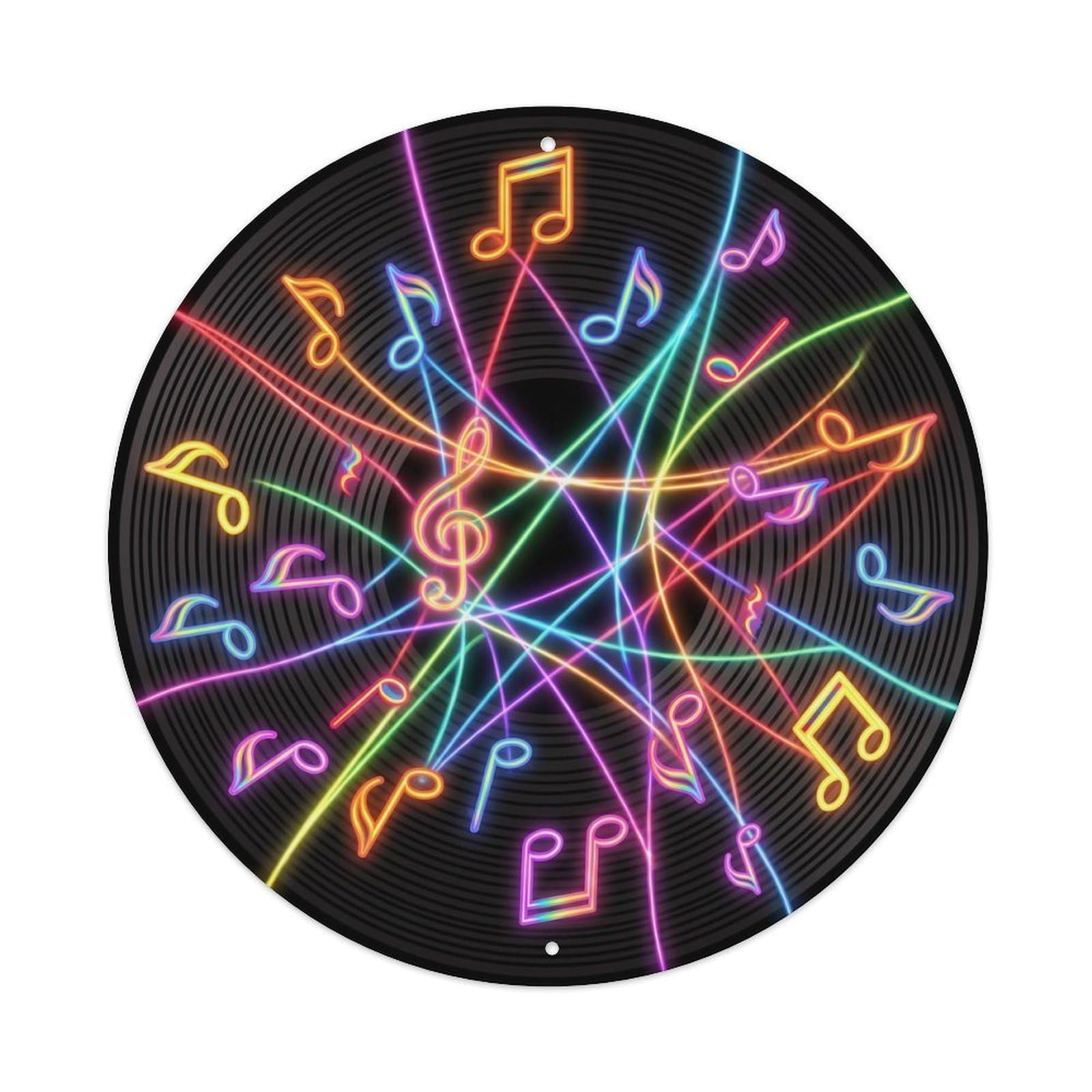 Colorful Music Vinyl Records Join Bright Connect Metal Tin Sign