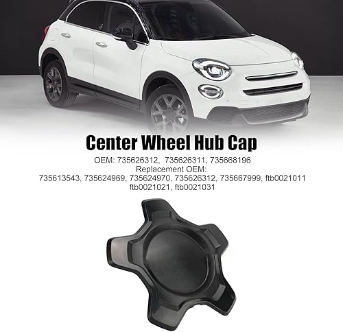 Miniatura 3 de Cubo de rueda central de automóvil, centro de rueda de repuesto para 500X 334 2014 a 2023, cubo fuerte a prueba de sellado (negro brillante)