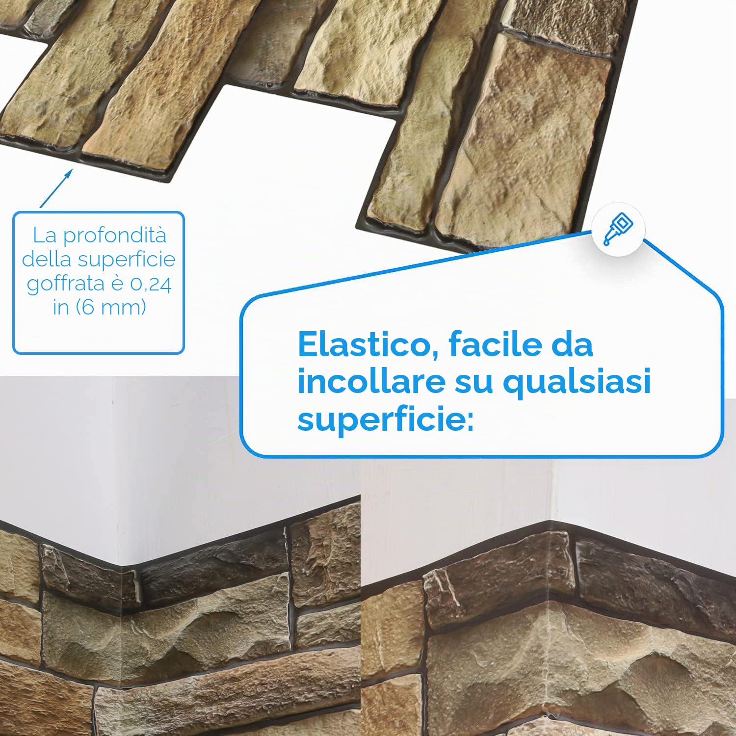 Grace Baltic, pannelli da parete 3D, effetto legno, rivestimento in polistirolo, per soggiorno, cucina, bagno, balcone, camera da letto, retro del bancone e teras (Marrone)