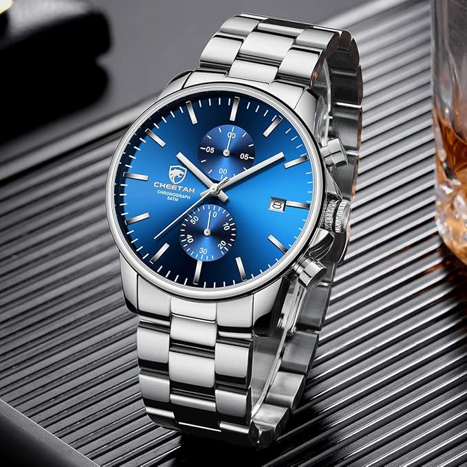 GOLDEN HOUR Fashion Business Mens Watches with Stainless Steel... - 4
