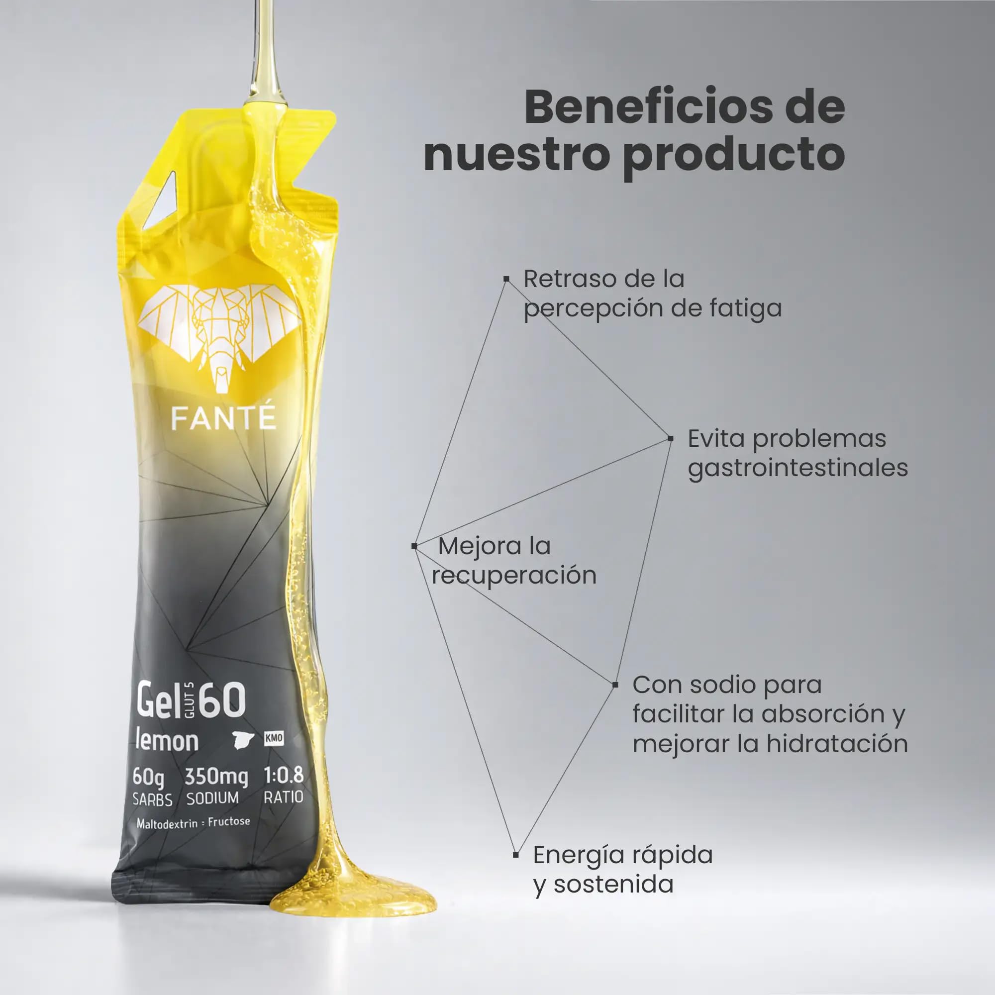 FANTÉ Gel Energético Sabor Limón 60 g | Carbohidratos para Running, Ciclismo y Deportes de Resistencia (12)