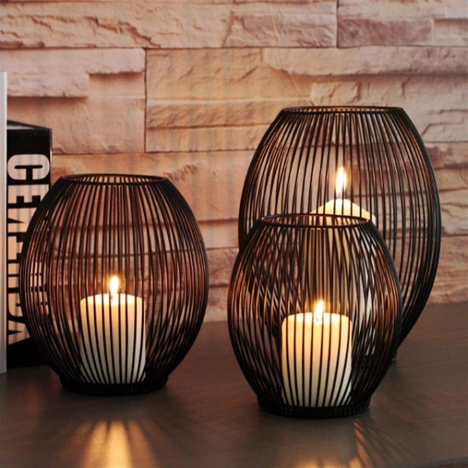 Candelabro Para 4 Velas Corona De Adviento De Metal Negro O185cm 2ud