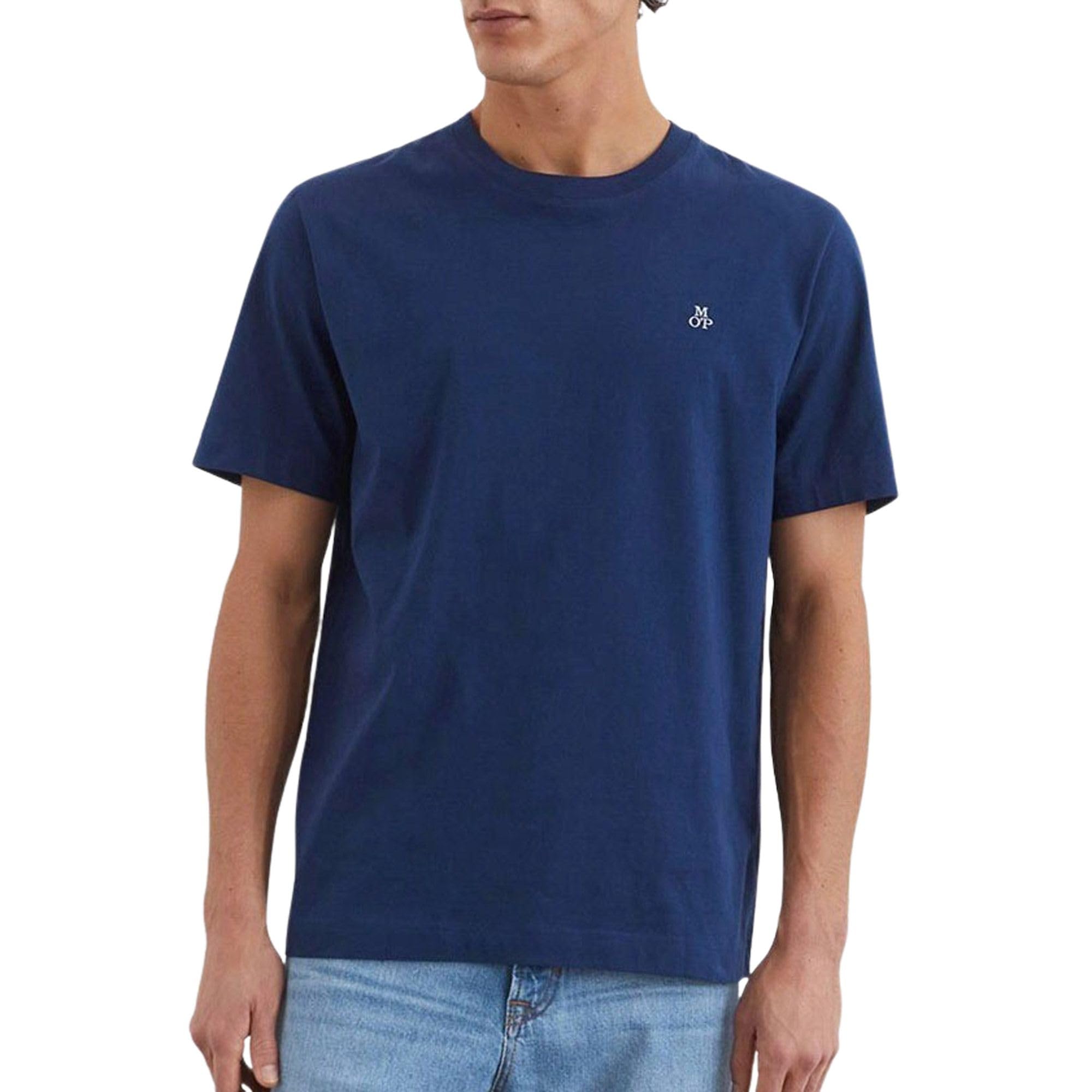 Marc O'Polo Herren T-Shirt aus Bio-Baumwolle Regular Fit, Blau (Iris Ink), XXL