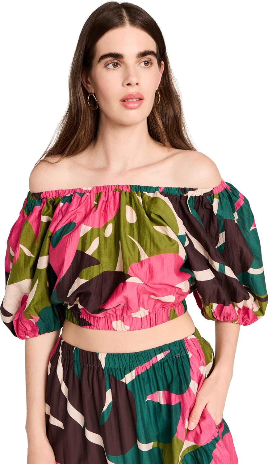 Velvet by Graham & Spencer Women's Britney Printed Silk Cotton Voile Top