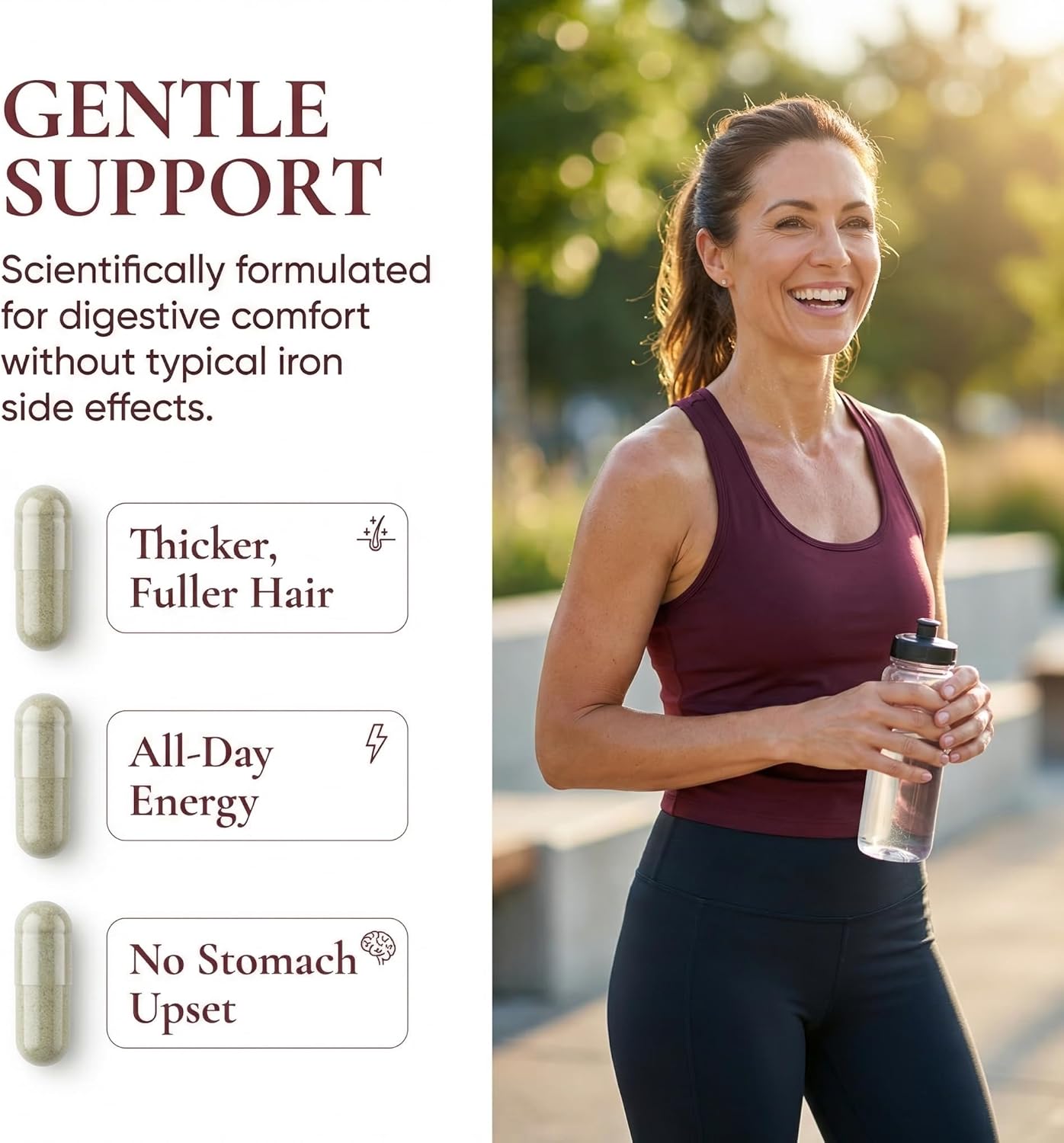 Ferravital Ferritin Support, Ferritin Supplement for Women, Daily Iron Supplement with Iron Bisglycinate Lactoferrin Vitamin C B12, Gluten Free & Non-GMO, 60 Capsules (A)